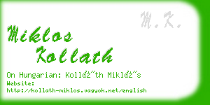 miklos kollath business card